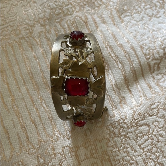 Jewelry - Afghan Sterling Silver Bracelet with Red Accents- Handmade